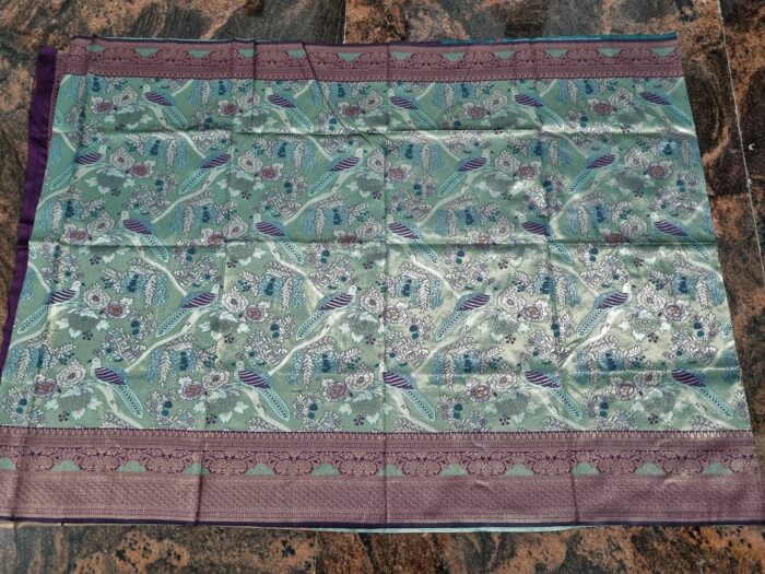 Premium Swastik Silk Saree with Matching Blouse Piece - Image 2