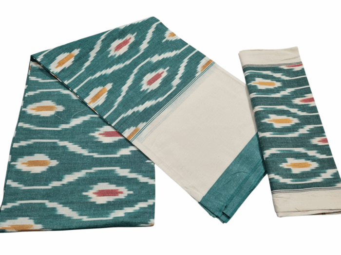 Authentic Pochampally Ikat Bedsheet – King Size 9x7 ft with 2 Pillow Covers | Handwoven - Image 4