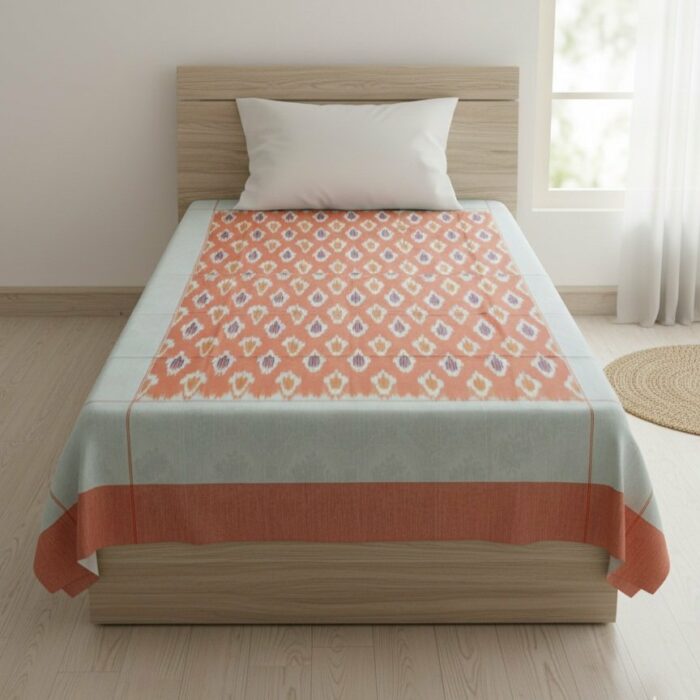 Handloom Bedsheet Single Cot 5 by 7 Feets - Image 1