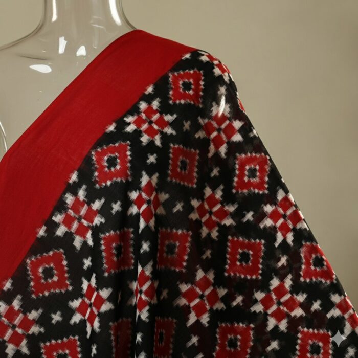 Premium Telia Fabric – Black & Red - Image 2