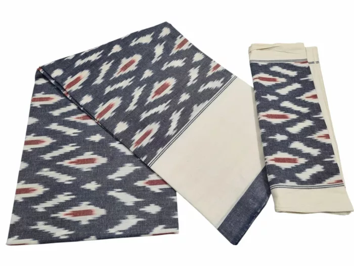 Authentic Pochampally Ikat Bedsheet – King Size 9x7 ft with 2 Pillow Covers | Handwoven - Image 1
