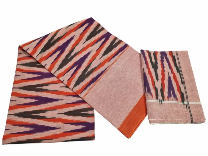 Authentic Pochampally Ikat Bedsheet – King Size 9x7 ft with 2 Pillow Covers | Handwoven - Image 1