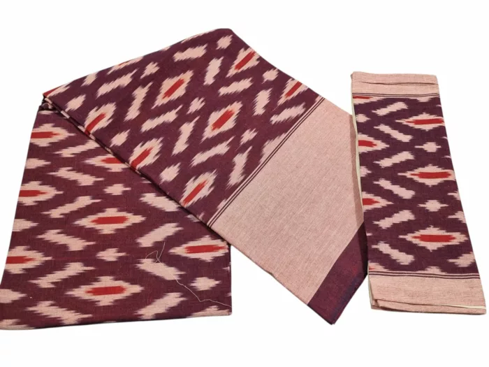 Authentic Pochampally Ikat Bedsheet – King Size 9x7 ft with 2 Pillow Covers | Handwoven - Image 1