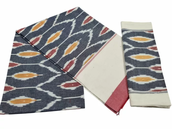 Authentic Pochampally Ikat Bedsheet – King Size 9x7 ft with 2 Pillow Covers | Handwoven - Image 1