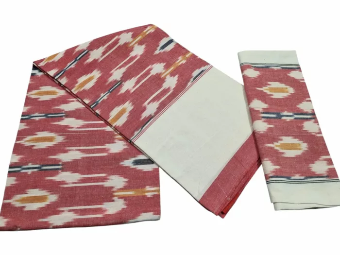 Authentic Pochampally Ikat Bedsheet – King Size 9x7 ft with 2 Pillow Covers | Handwoven - Image 1
