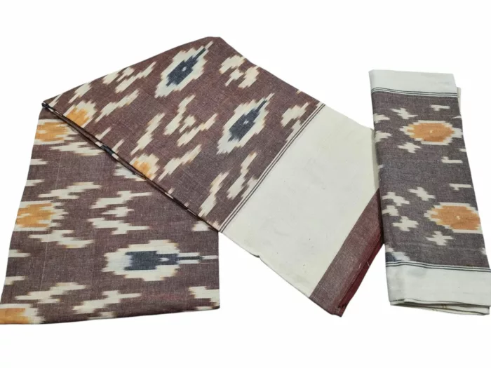 Authentic Pochampally Ikat Bedsheet – King Size 9x7 ft with 2 Pillow Covers | Handwoven - Image 1