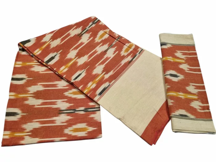 Authentic Pochampally Ikat Bedsheet – King Size 9x7 ft with 2 Pillow Covers | Handwoven - Image 1