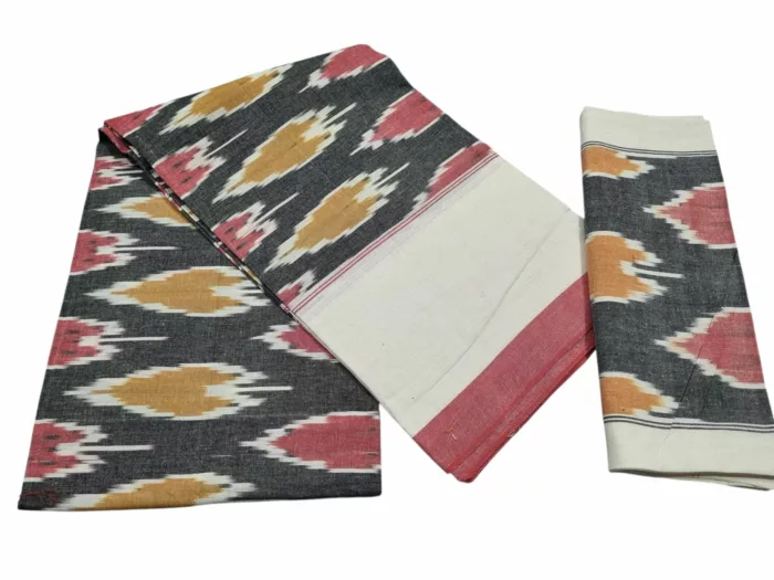 Authentic Pochampally Ikat Bedsheet – King Size 9x7 ft with 2 Pillow Covers | Handwoven - Image 1