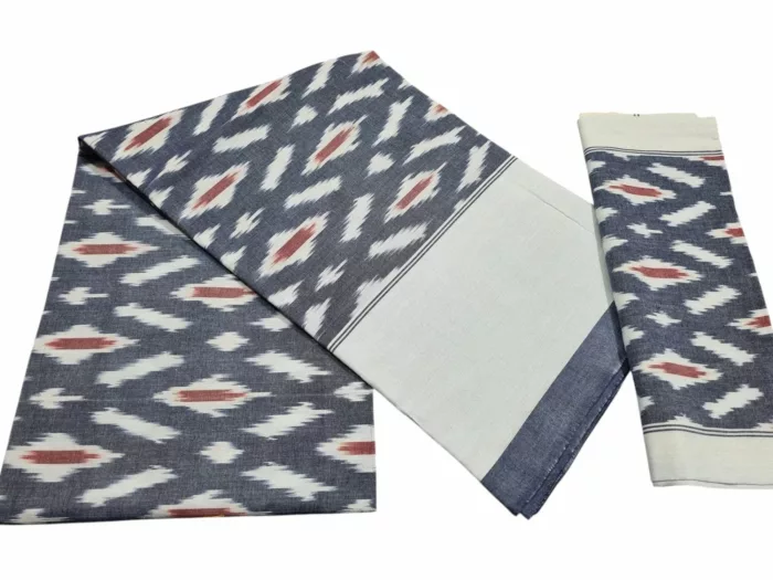 Authentic Pochampally Ikat Bedsheet – King Size 9x7 ft with 2 Pillow Covers | Handwoven - Image 1