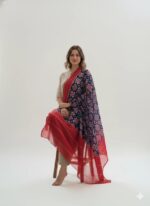 Telia Rumal Duppata Blue & Red - Image 2