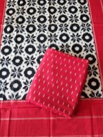 Telia Ikat Dress Set with Telia Dupatta | 2.5 Meter Mercerised Cotton Fabric | Handloom Weaves - Image 3