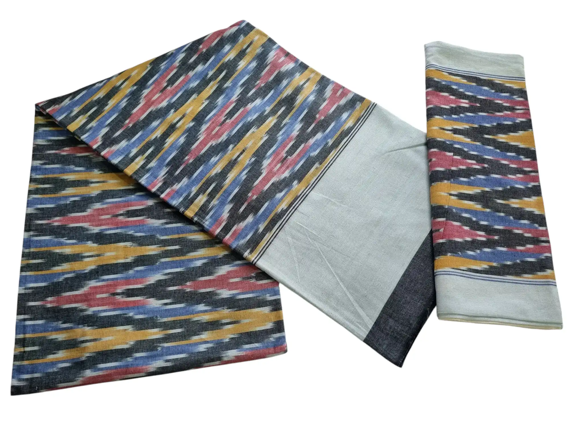 2026/02/1000510815.webp Authentic Pochampally Ikat Bedsheet – King Size 9x7 ft with 2 Pillow Covers | Handwoven - Image 1