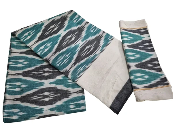 Authentic Pochampally Ikat Bedsheet – King Size 9x7 ft with 2 Pillow Covers | Handwoven