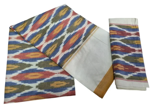 Authentic Pochampally Ikat Bedsheet – King Size 9x7 ft with 2 Pillow Covers | Handwoven