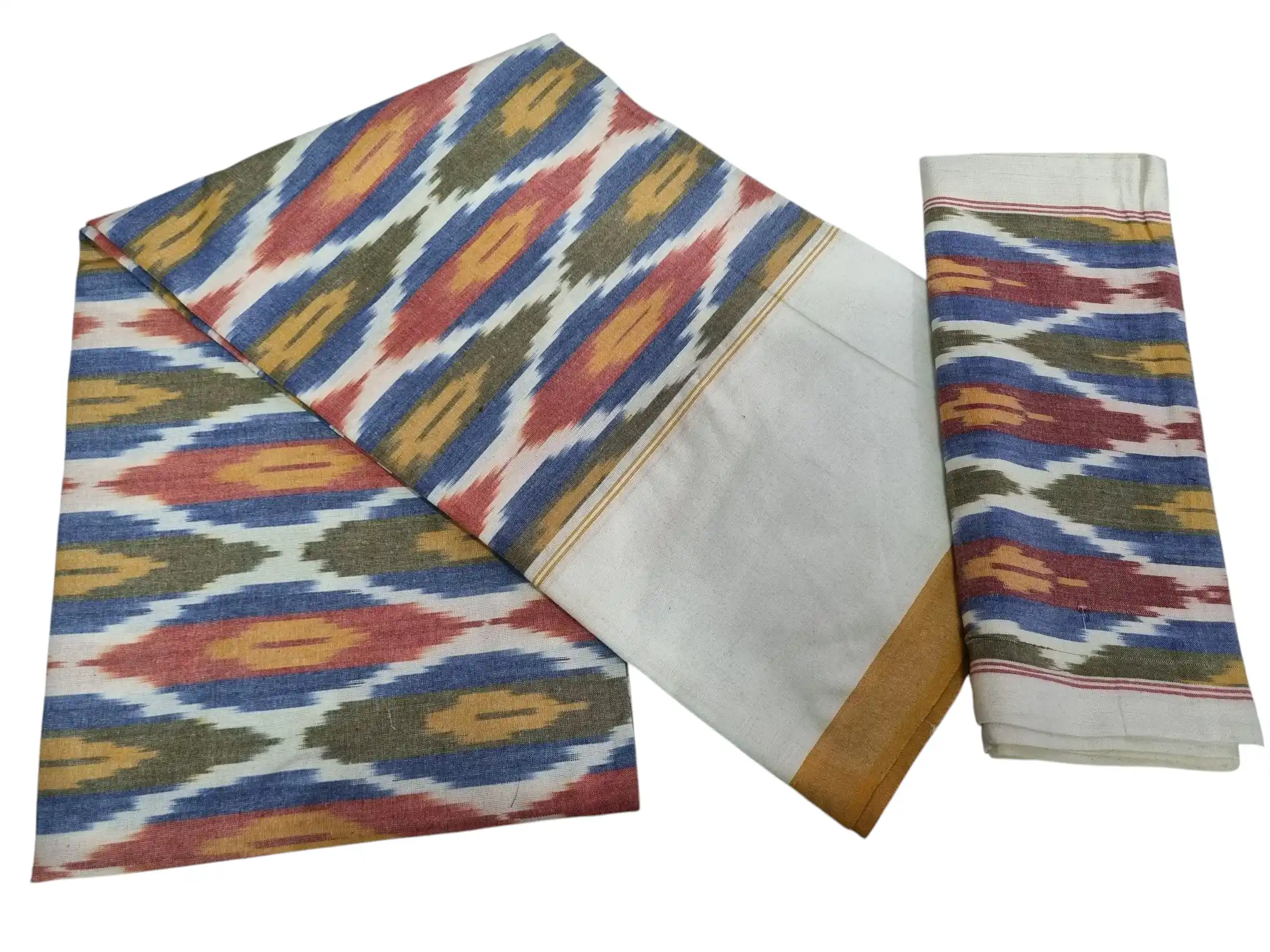 2026/02/1000510834.webp Authentic Pochampally Ikat Bedsheet – King Size 9x7 ft with 2 Pillow Covers | Handwoven - Image 1