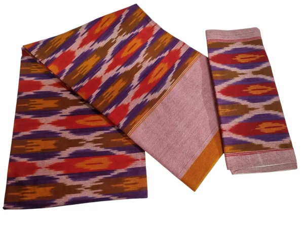 Authentic Pochampally Ikat Bedsheet – King Size 9x7 ft with 2 Pillow Covers | Handwoven