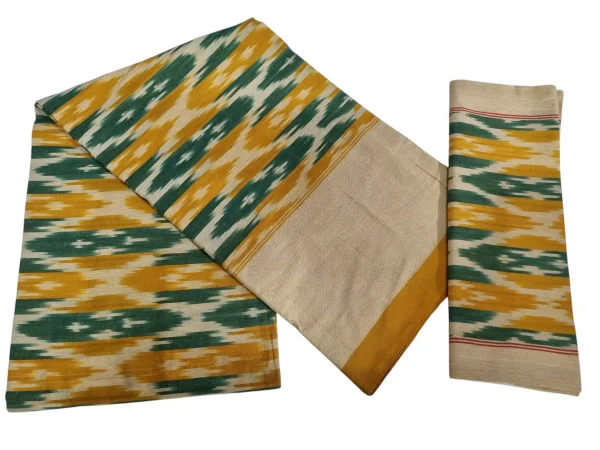 Authentic Pochampally Ikat Bedsheet – King Size 9x7 ft with 2 Pillow Covers | Handwoven