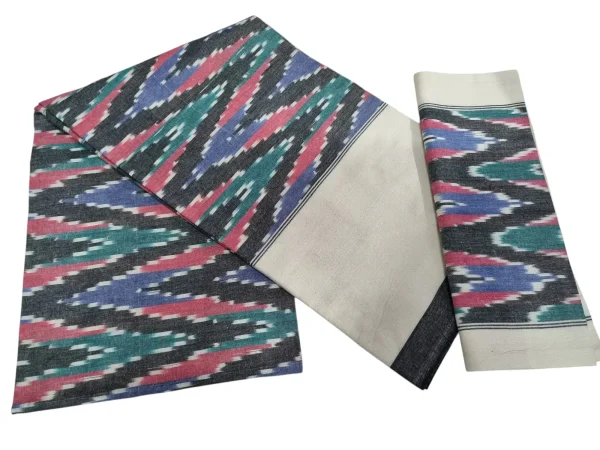 Authentic Pochampally Ikat Bedsheet – King Size 9x7 ft with 2 Pillow Covers | Handwoven