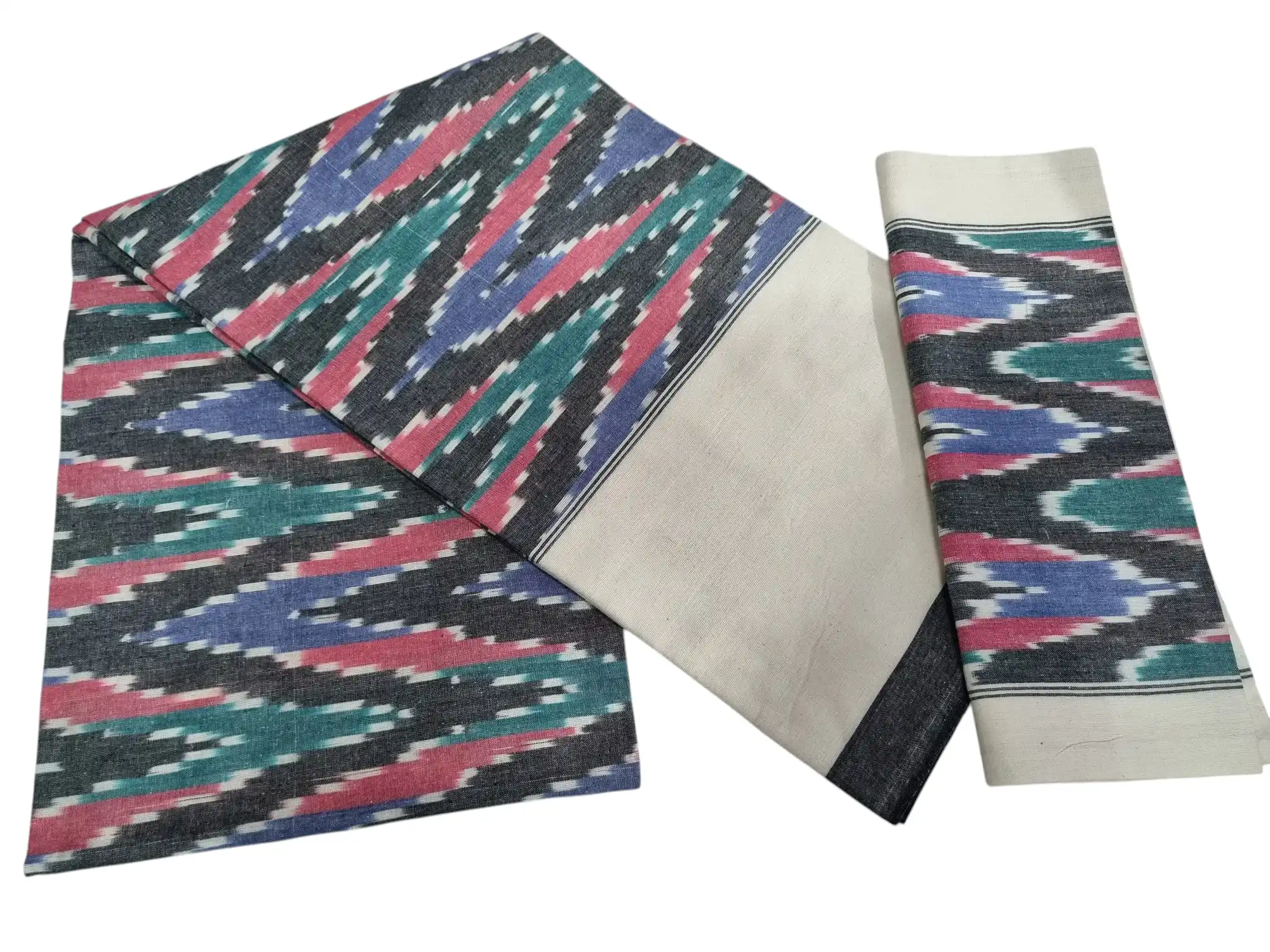 2026/02/1000510839.webp Authentic Pochampally Ikat Bedsheet – King Size 9x7 ft with 2 Pillow Covers | Handwoven - Image 1