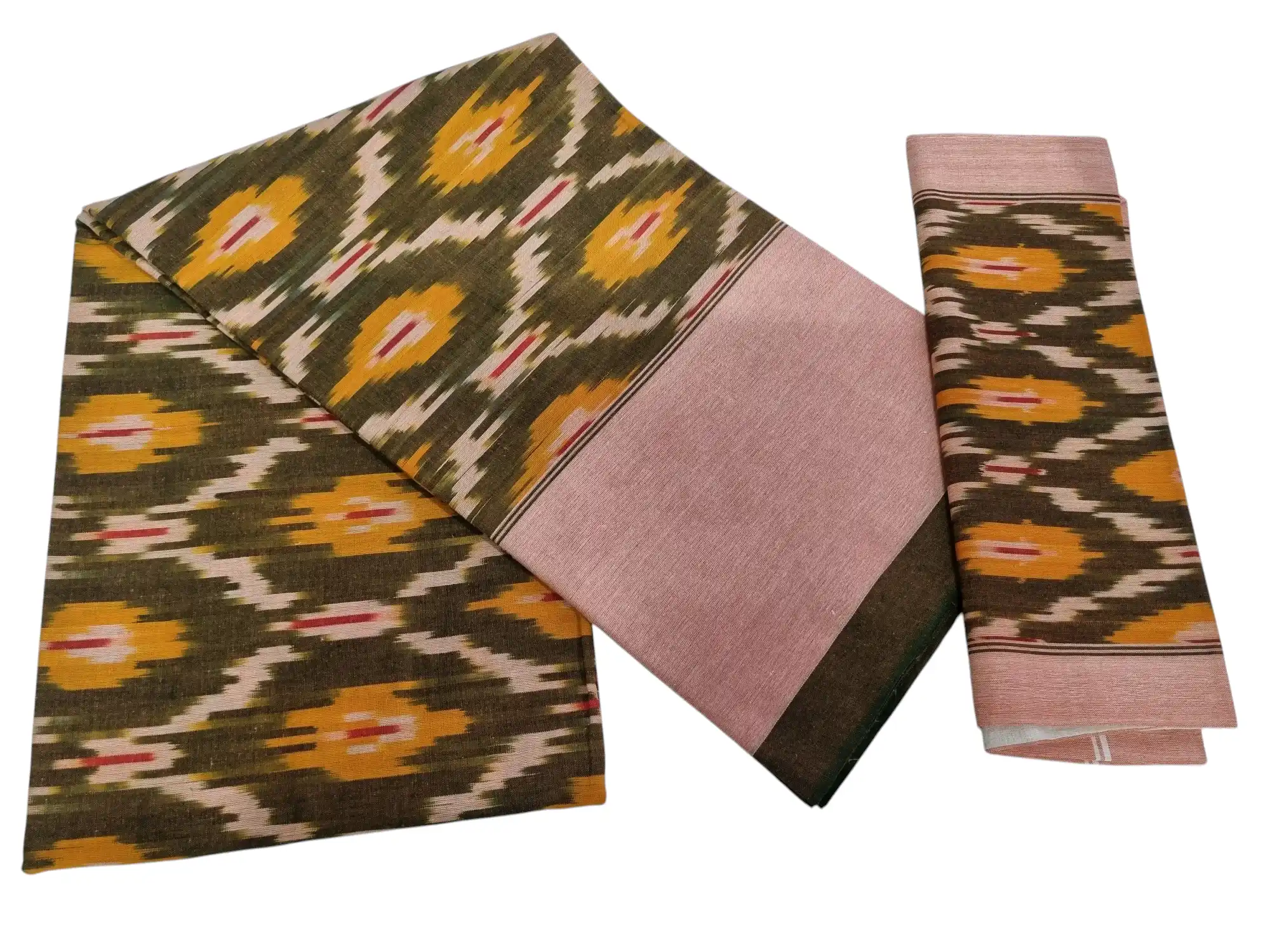 2026/02/1000510842.webp Authentic Pochampally Ikat Bedsheet – King Size 9x7 ft with 2 Pillow Covers | Handwoven - Image 1