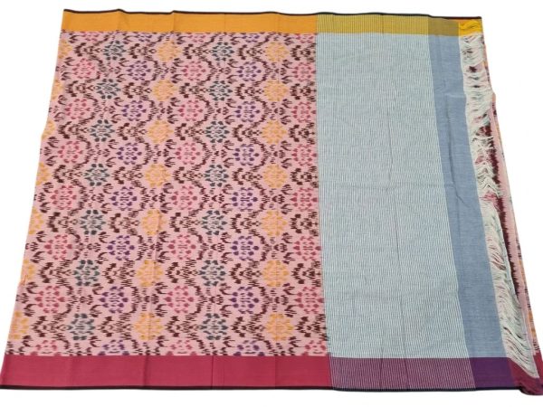 Ikat Cotton Saree – Premium Mercerized Cotton Elegance