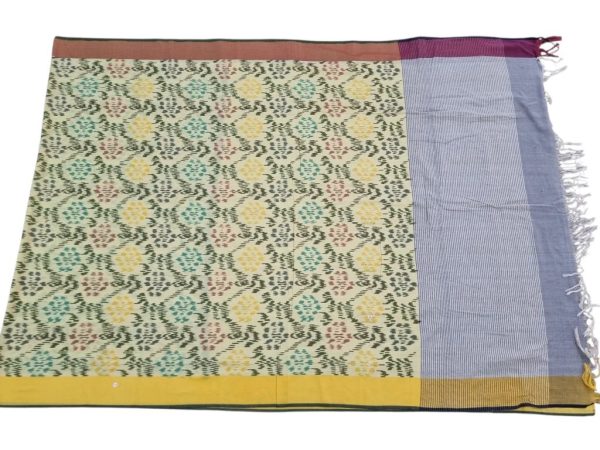 Ikat Cotton Saree – Premium Mercerized Cotton Elegance
