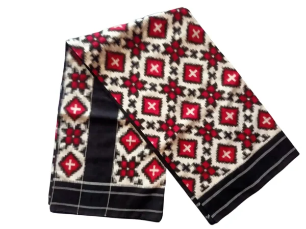 Authentic Double Ikat Teliya Saree – Handwoven Cotton Masterpiece