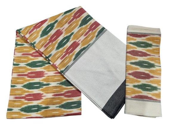 Handmade Ikat King Size Bedsheet – Pure Cotton 2/20 Thick Count | 9x7 Feet Pochampally Tie Dye Bed Sheet