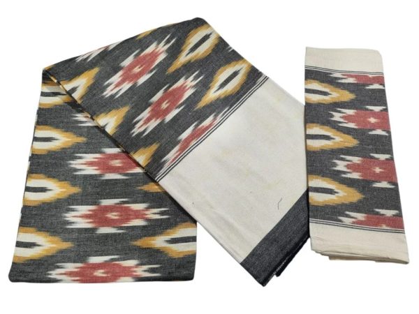 Handmade Ikat King Size Bedsheet – Pure Cotton 2/20 Thick Count | 9x7 Feet Pochampally Tie Dye Bed Sheet